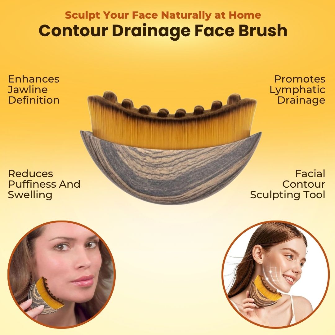 Imported Contour Face Brush - Reduces Puffiness, Promotes Detox & Lift – Soft Bristles, Improves Skin Glow : Works Best For Skin in Summers