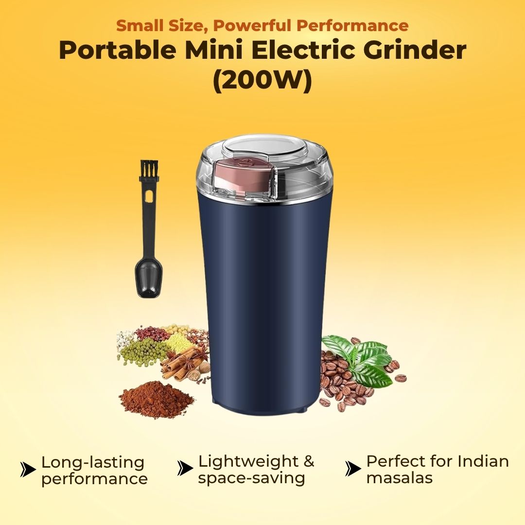 Portable Mini Electric Grinder With FREE 35+ Recipe Cook book