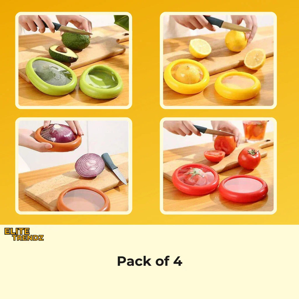 ELITEPRO™ Silicon Fruit & Veggie Storage Containers (Pack of 4)