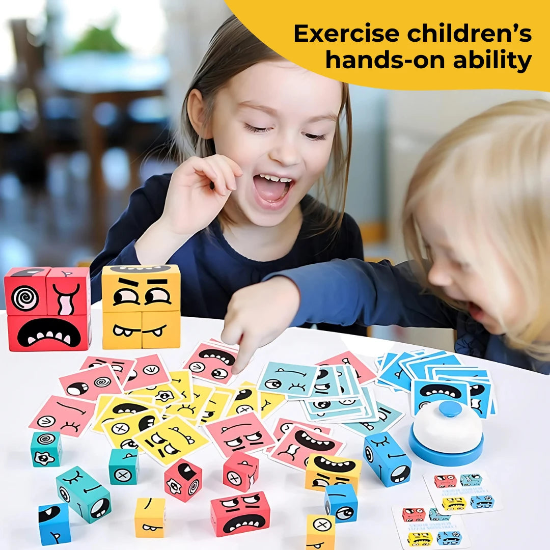 Elite Kids™ Emoji Expressions Matching Cube Game ( with bell )