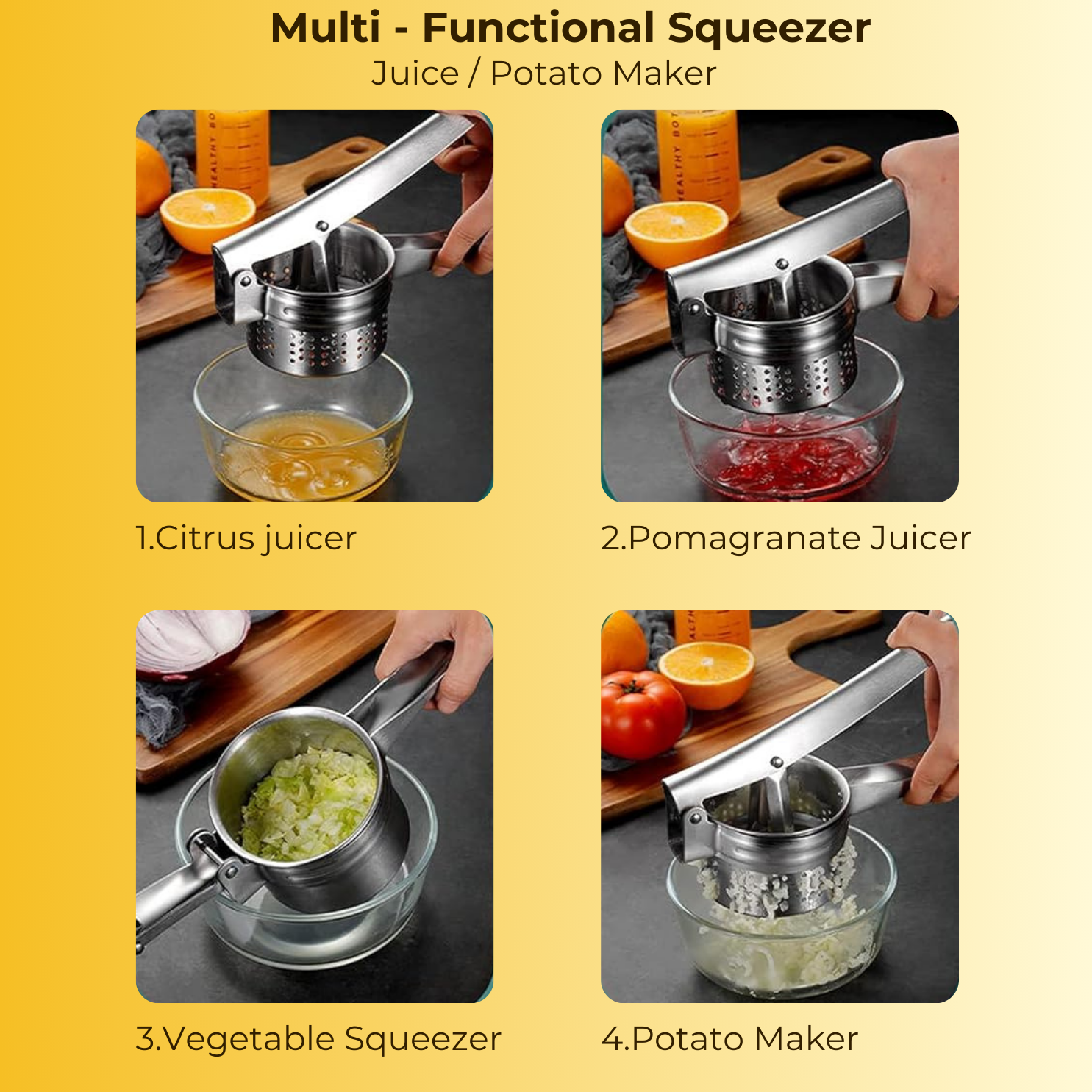 Premium Stainless Steel Multi-Purpose Squeezer