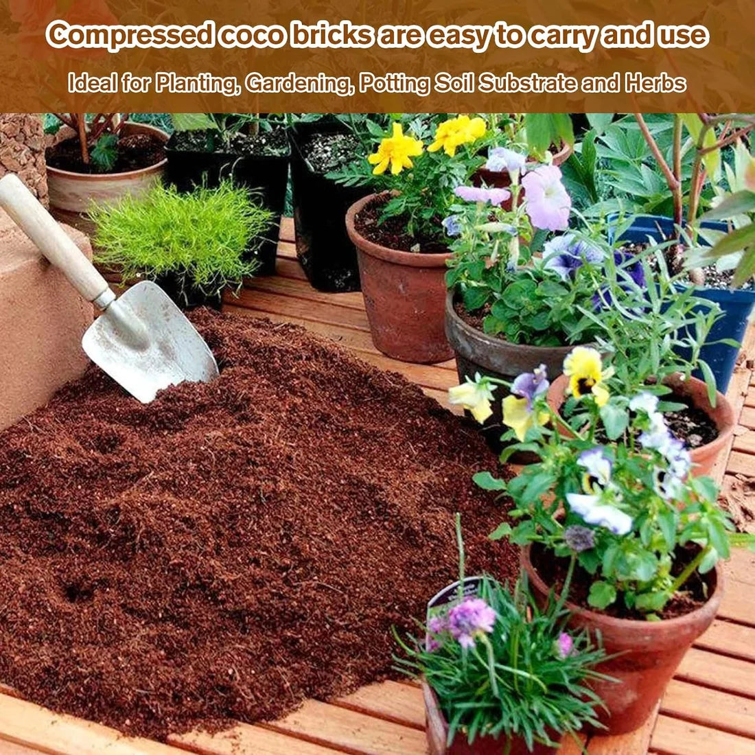 ELITEPRO™ Organic Coco Coir Brick - Potting Soil Mix for Plants- Pack OF 2 Bricks (200 gm each)