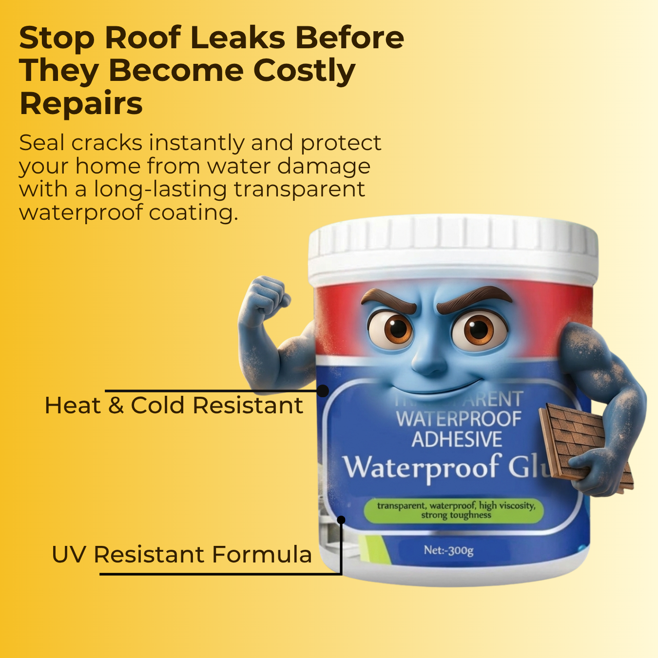 Waterproofing Concrete Shield Crack Repair Sealant - WITH FREE BRUSH (300 gms) 2