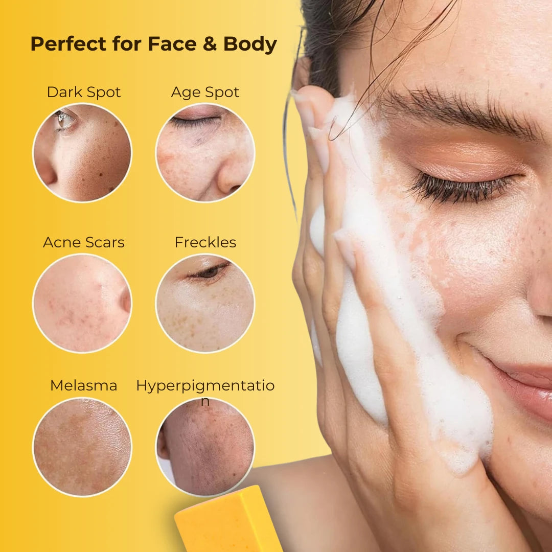 Handmade Natural Kojic Acid & Turmeric Soap Bar : Completely Chemical FREE - Tested & Certified ✅