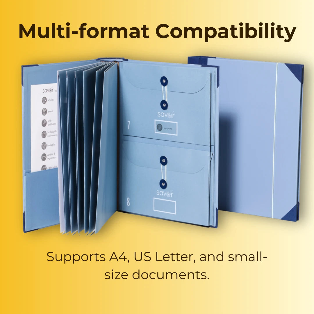Premium Folio Document Organizer With Label Stickers