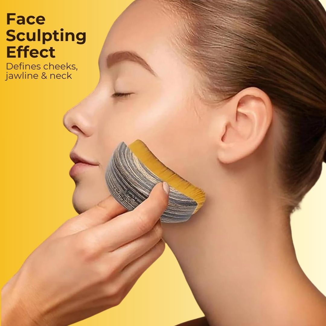 Imported Contour Face Brush - Reduces Puffiness, Promotes Detox & Lift – Soft Bristles, Improves Skin Glow : Works Best For Skin in Summers