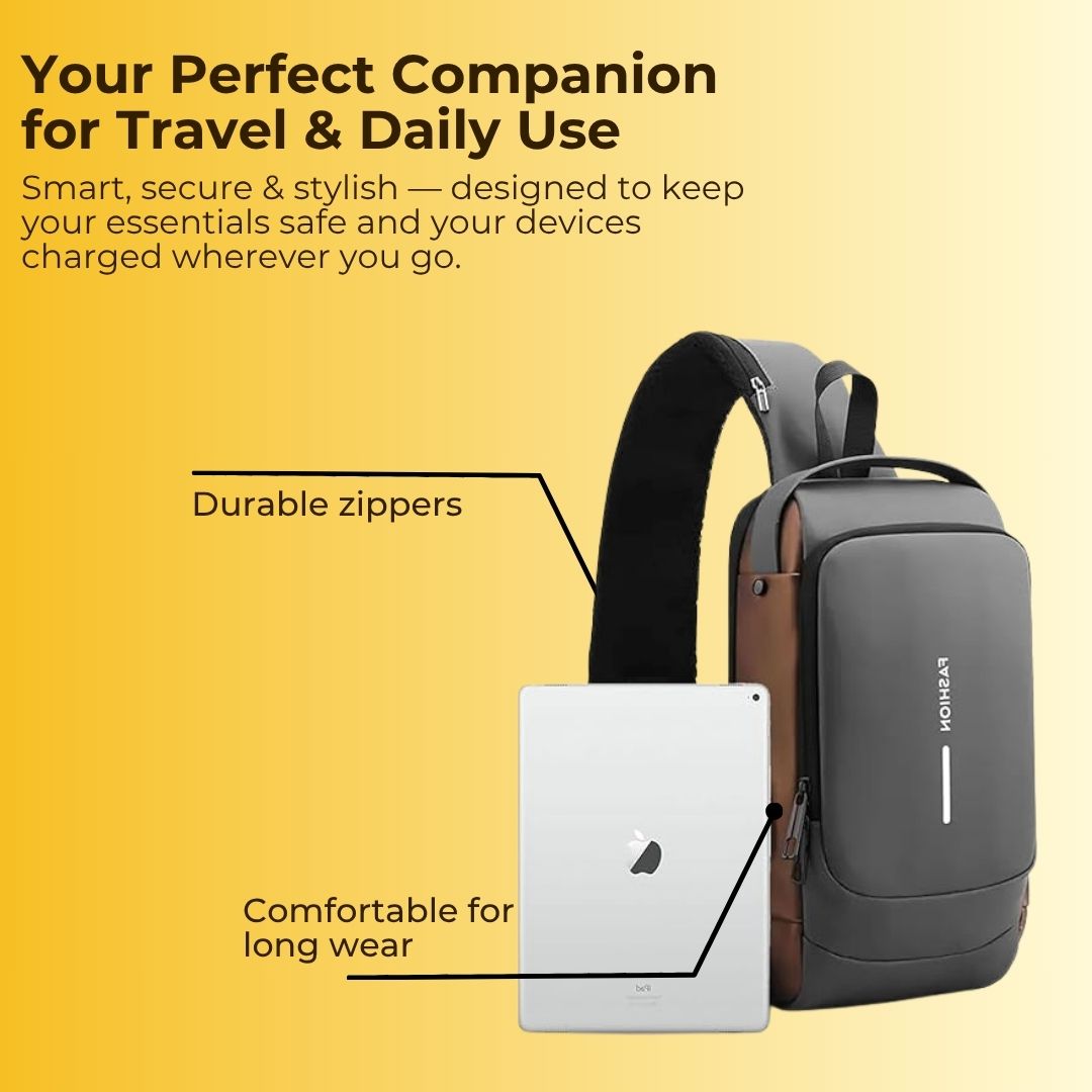 Anti-Theft Cross Body Bag With USB Charging (Cable Included)