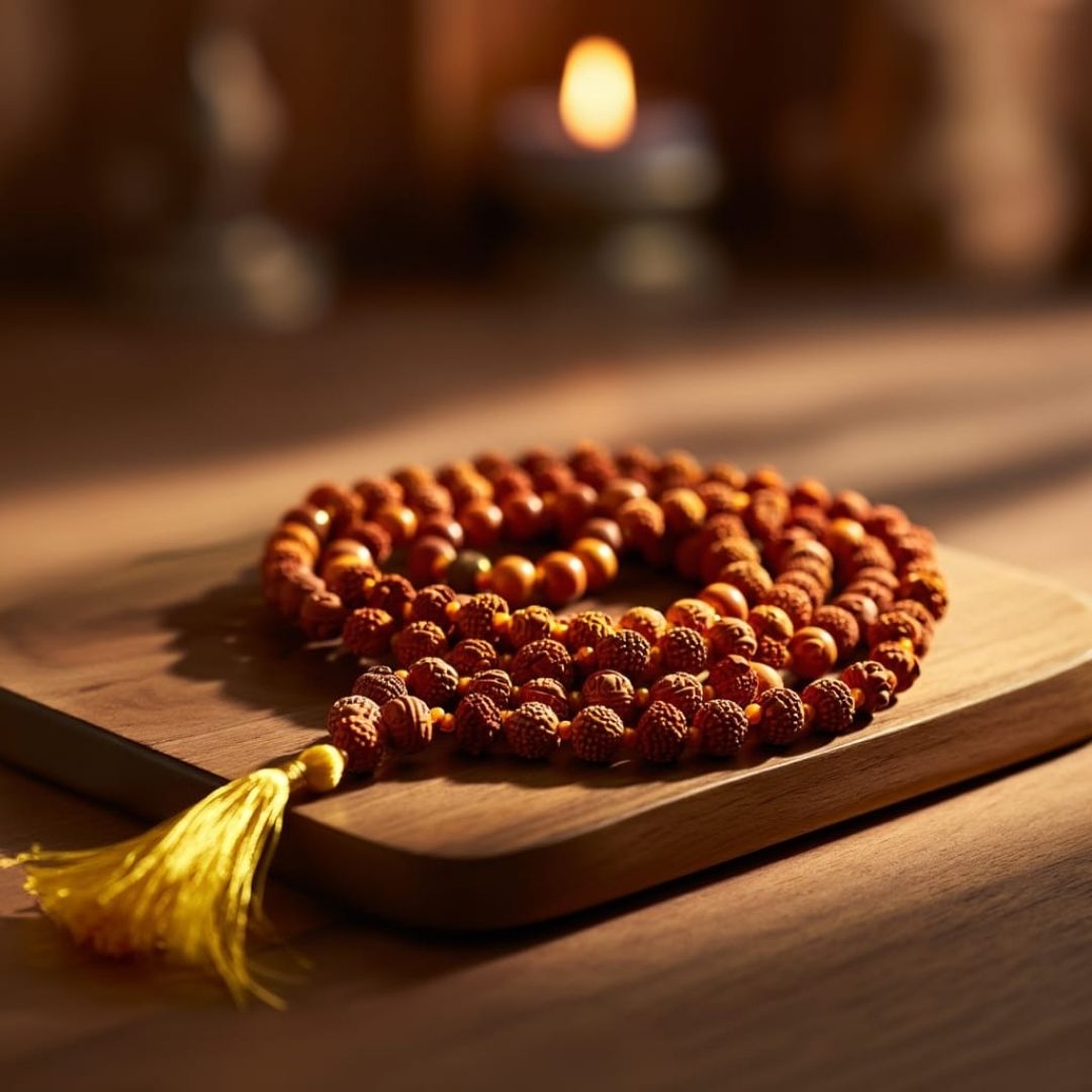 Brown Rudraksha Mala - 108+1 Beads