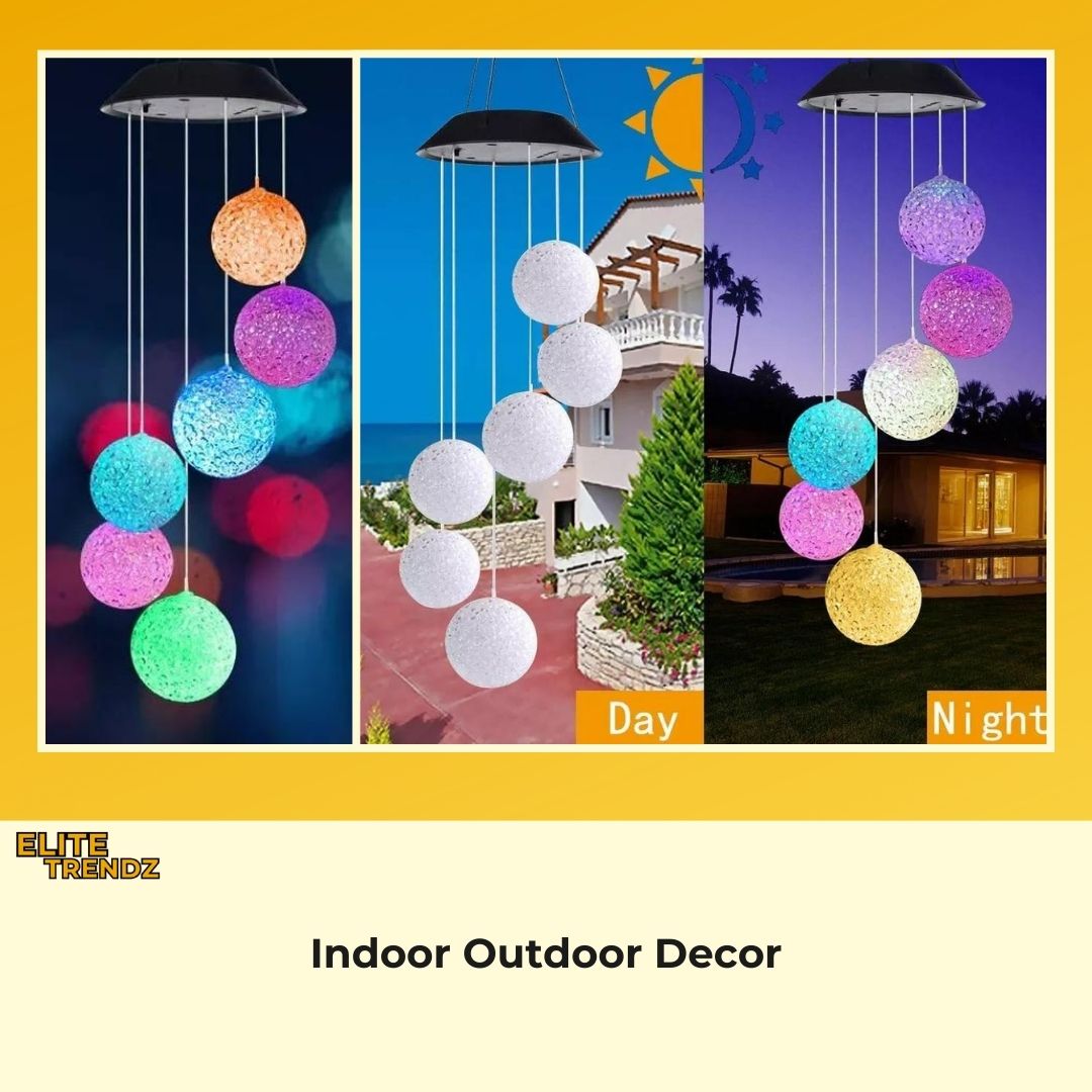 ELITEPRO™ Solar Powered LED Crystal Ball Wind Chimes