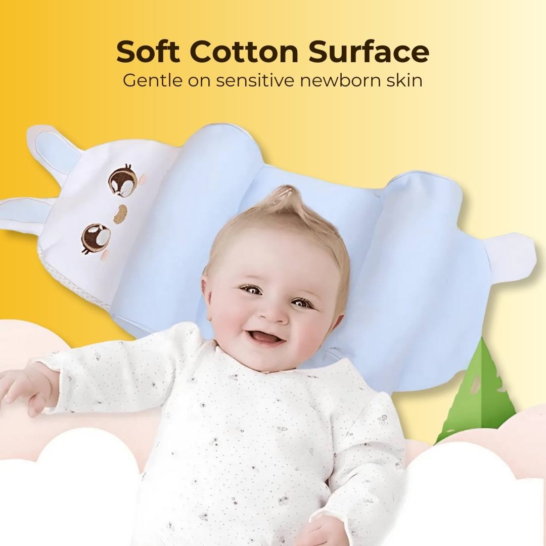 Adjustable Baby Head Shaping Pillow with Free Baby Feeder Spoon Bottle