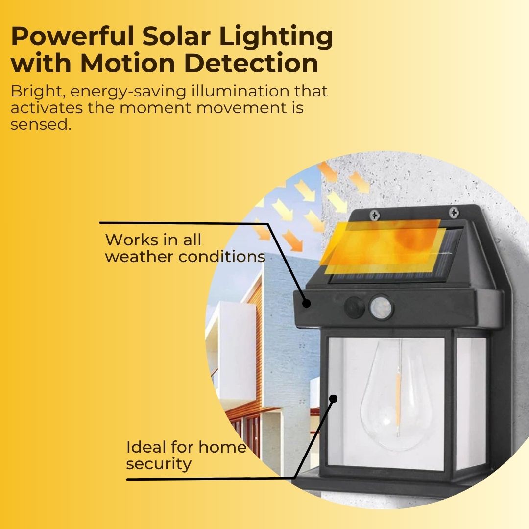 Elite Solar Wall Motion Sensor Light with 3 Lighting Modes and IP65 Waterproof
