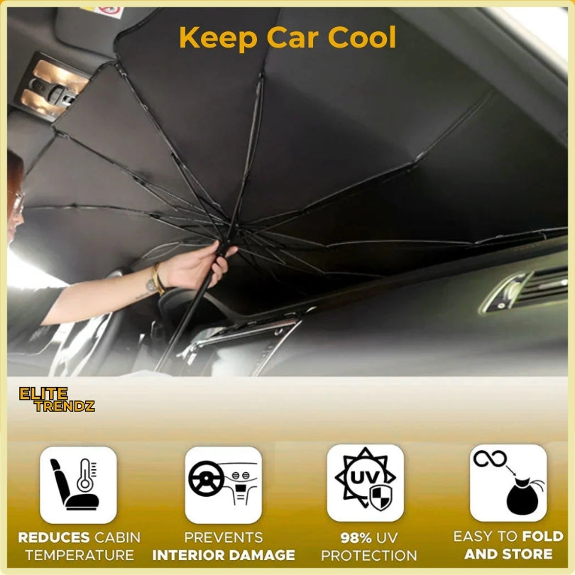 ELITEPRO™ CAR SUN SHADE WINDHSIELD UMBRELLA: Keep Your Car Cool & Protected