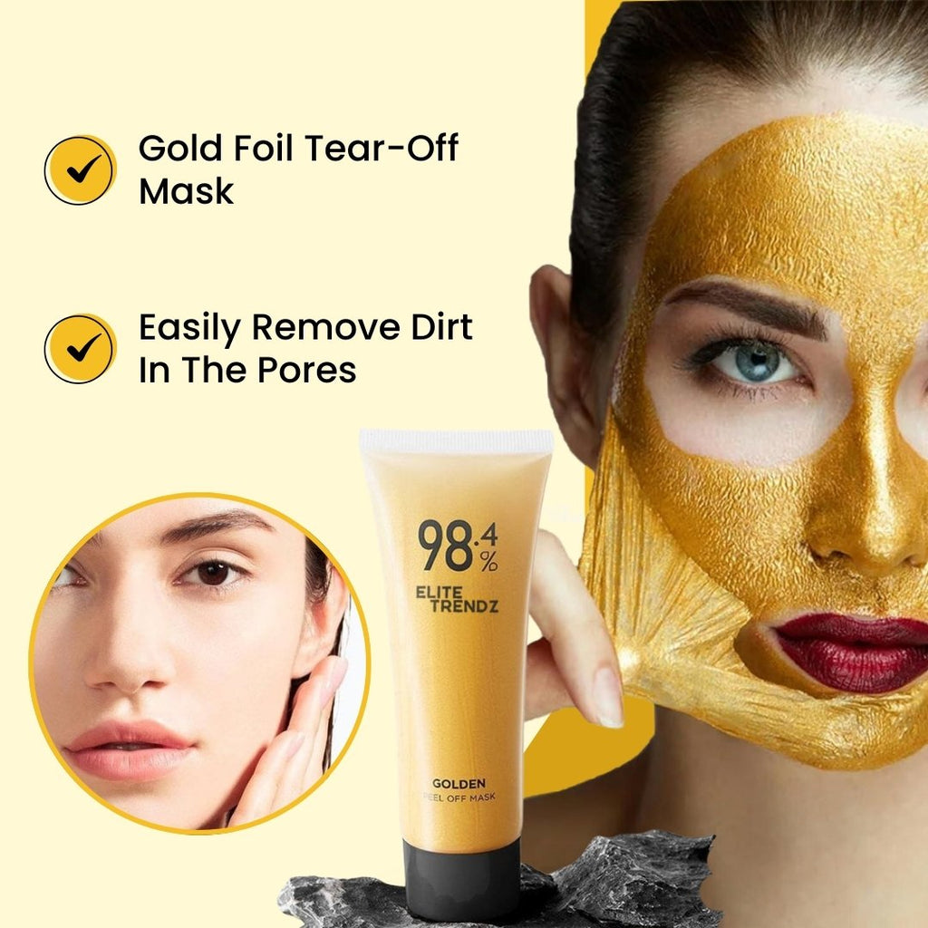 ELITEPRO™ Gold Peel off Mask - Anti-Wrinkle, 98.4% Gold, Anti-Aging, Moisturizing, Removes Blackheads, Reduces Fine Lines, Cleans Pores