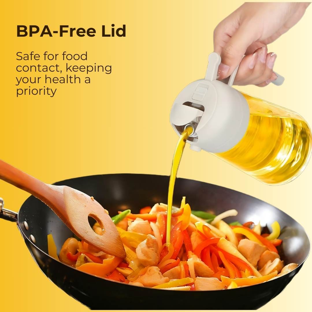 Portable 2 In 1 Sprayer Oil Dispenser With Free 45 Kitchen Label Stickers