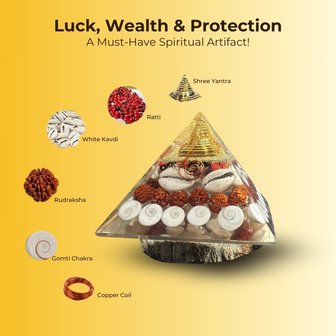 Original Stone Pyrite Laxmi Wealth Pyramid -Original Pyrite Sourced from Himalayas With Certification