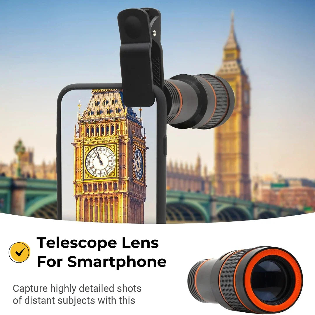 ELITEPRO™ Monocular Phone Telescope | Protable HD 14x Optical Zoom Smartphone Camera Telescope Lens Monocular Travel Hiking Tour
