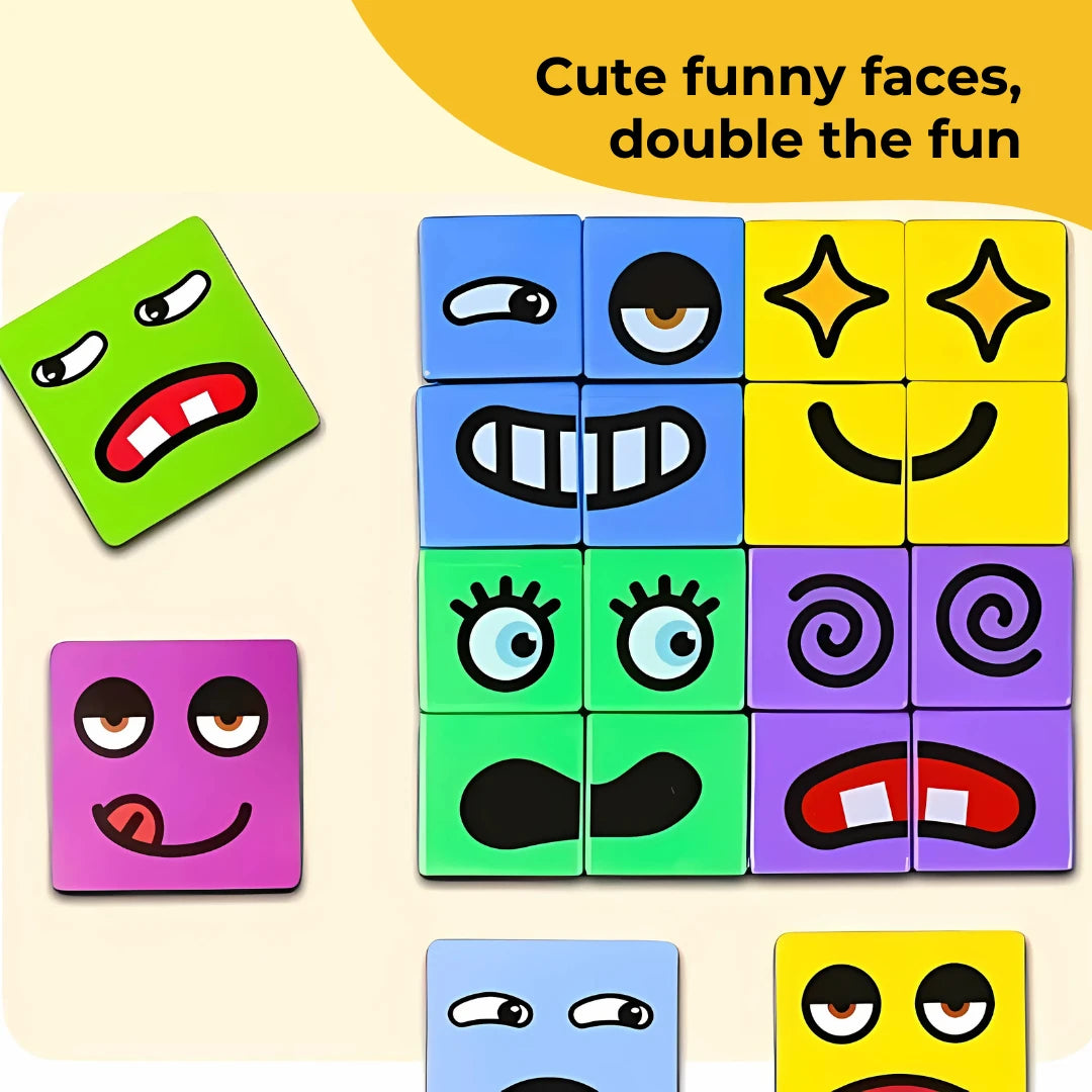 Elite Kids™ Emoji Expressions Matching Cube Game ( with bell )