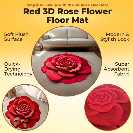 Imported 3D Rose Mat Quick Dry Non Slip - Trending Item 🔥