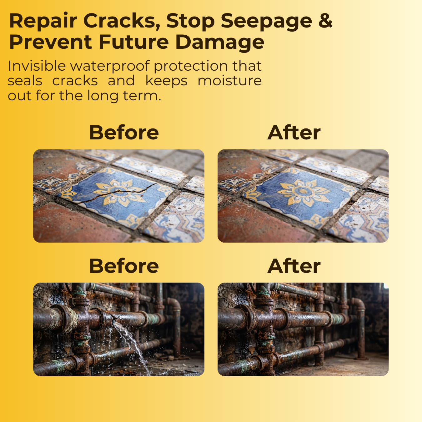 Waterproofing Concrete Shield Crack Repair Sealant - WITH FREE BRUSH (300 gms) 2