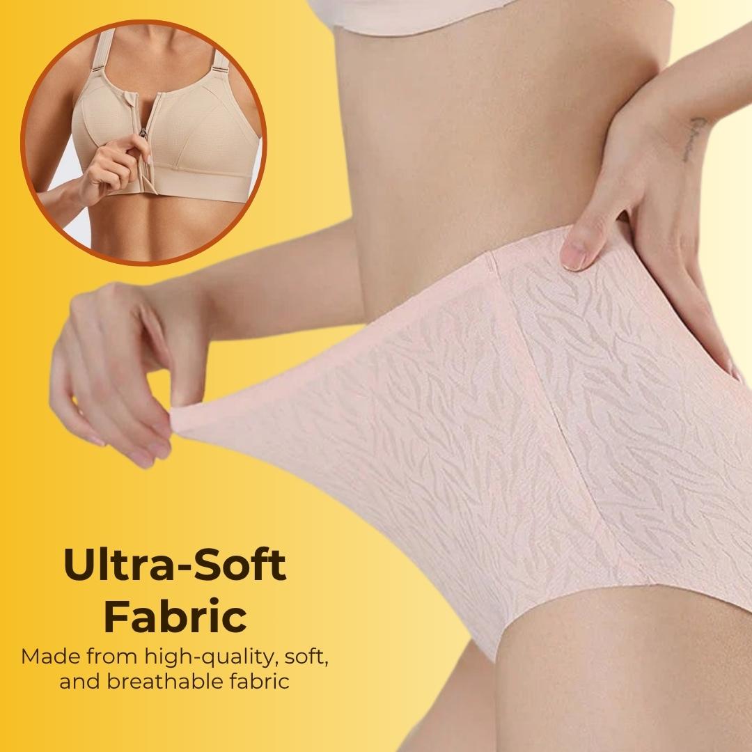 Zip Up Sports Bra and Seamless Underwear Same Color Lingerie Combo With FREE Undergarment Storage Box