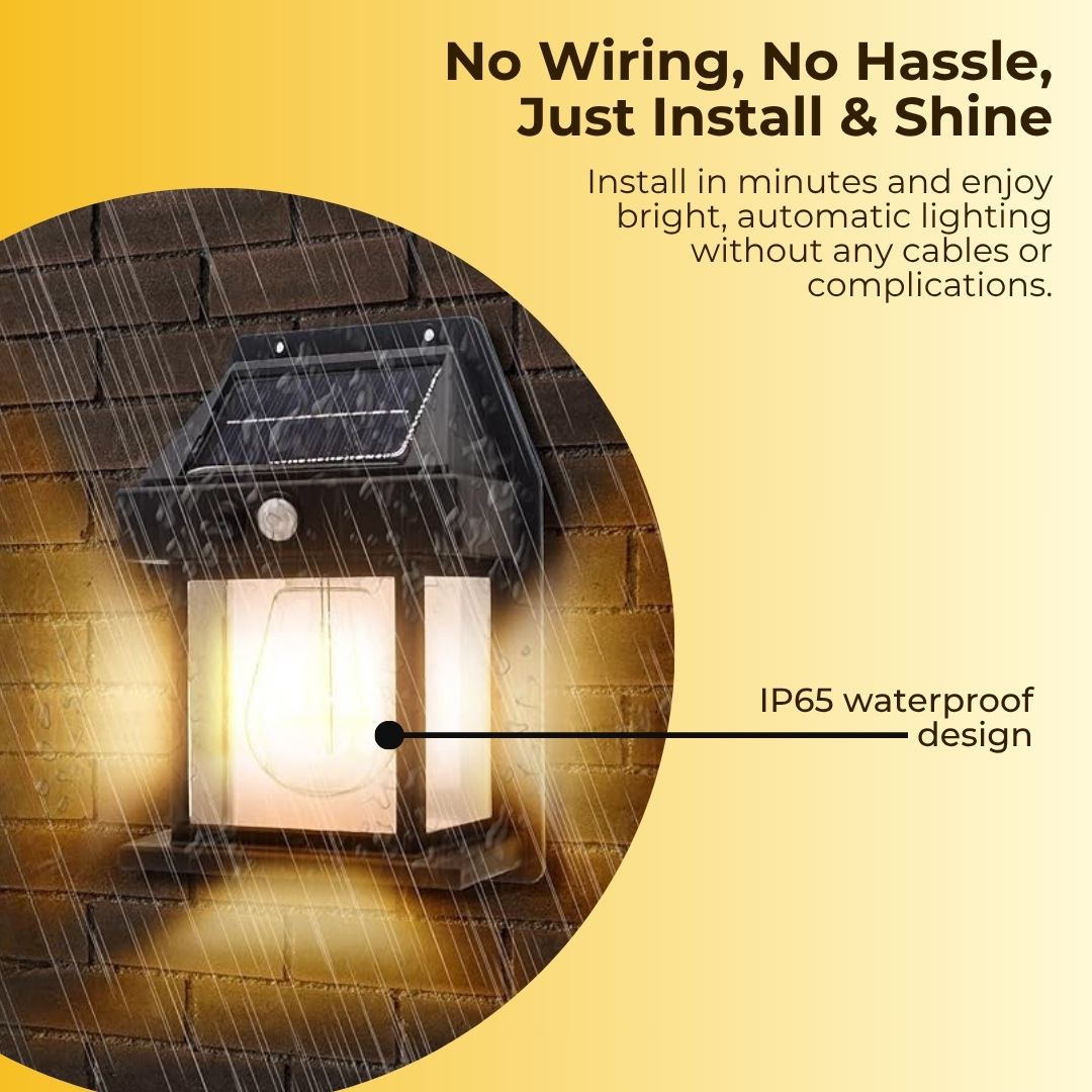 Elite Solar Wall Motion Sensor Light with 3 Lighting Modes and IP65 Waterproof