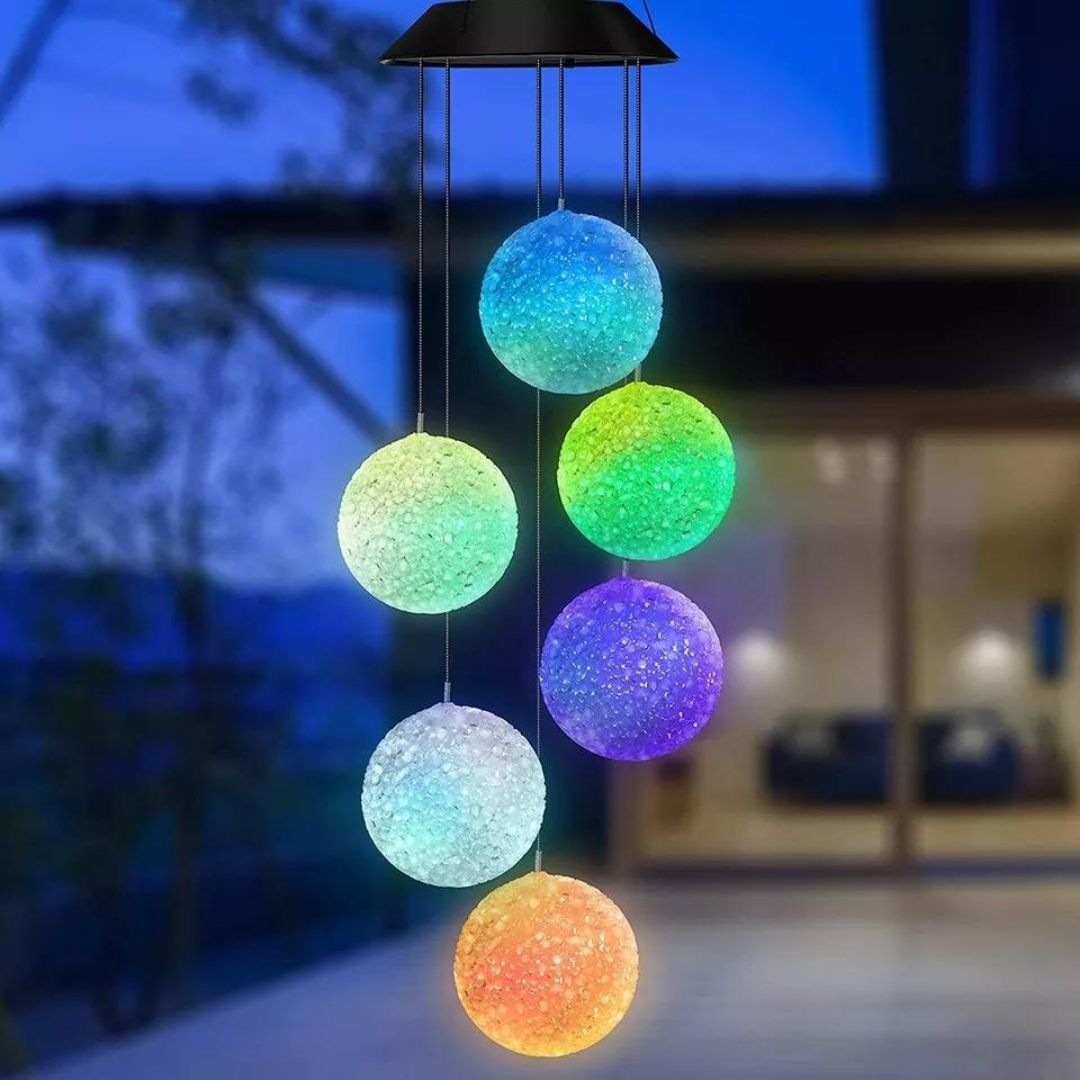 ELITEPRO™ Solar Powered LED Crystal Ball Wind Chimes