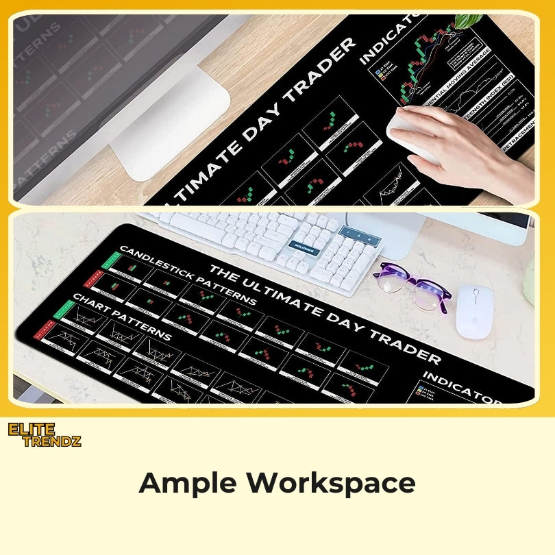 ELITEPRO™ STOCK CHART TRADING DESKTOP KEYBOARD MAT
