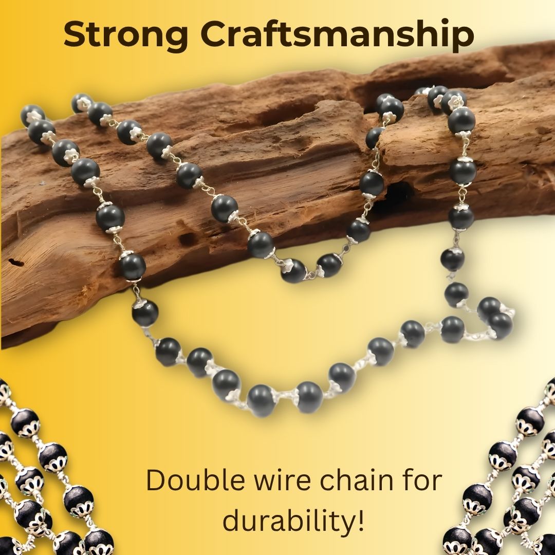 Silver Capped Karungali Mala
