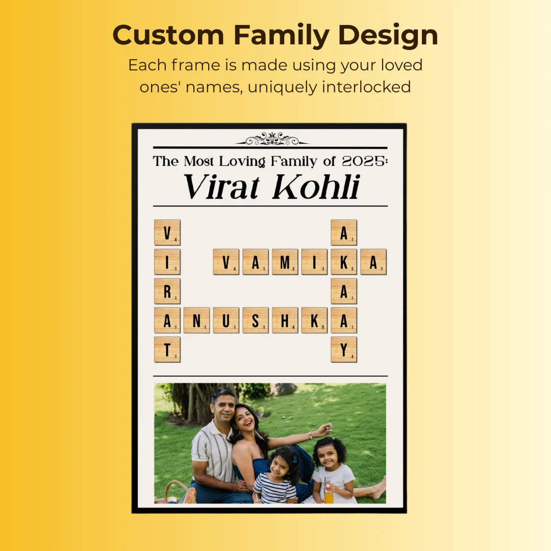 Family Crossword Puzzle Wall Frame