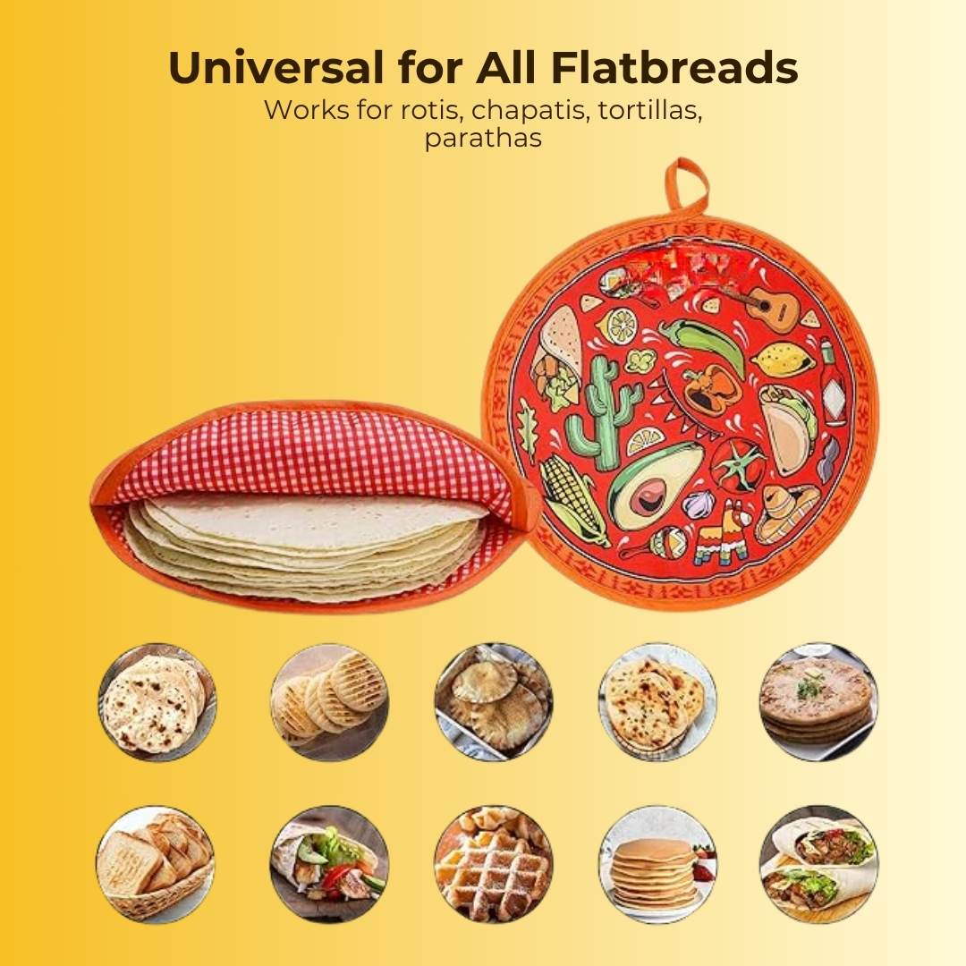 Roti Insulation Bag - Pack of 2 Bags (Capacity - 20 Roti Each Bag)