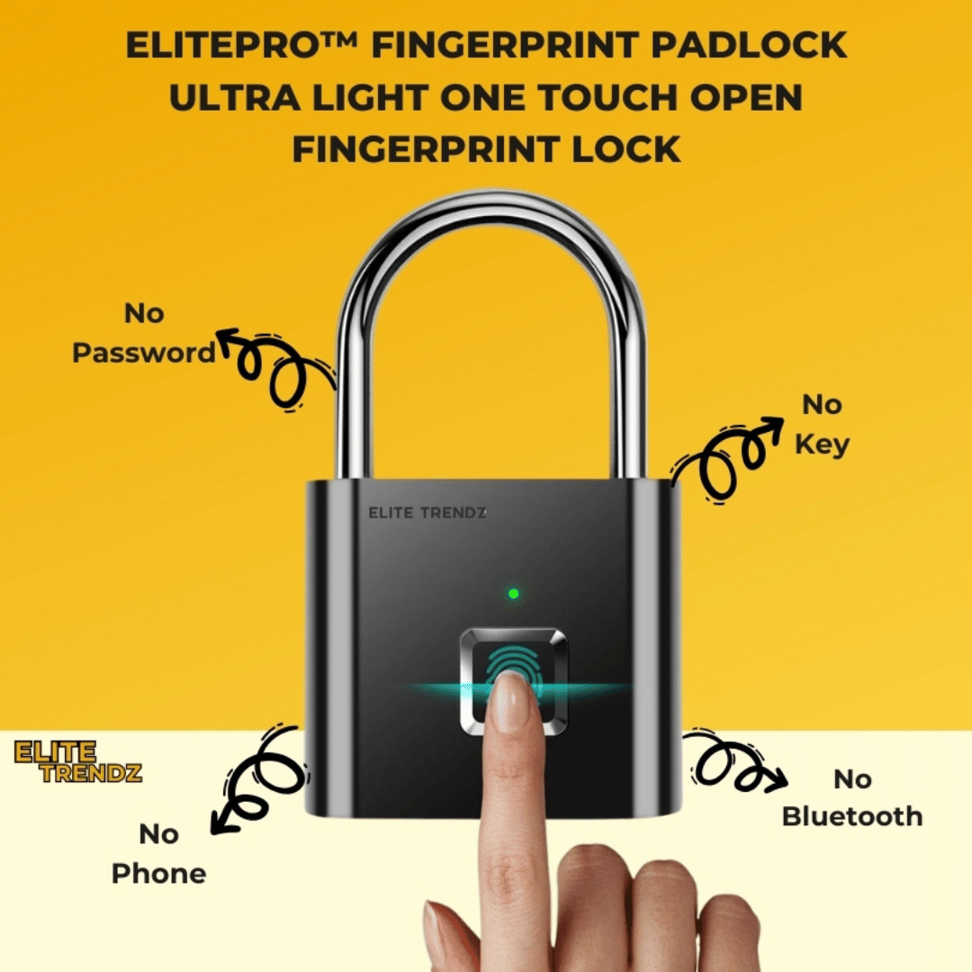 ELITEPRO™ FINGERPRINT ONE TOUCH OPEN PADLOCK