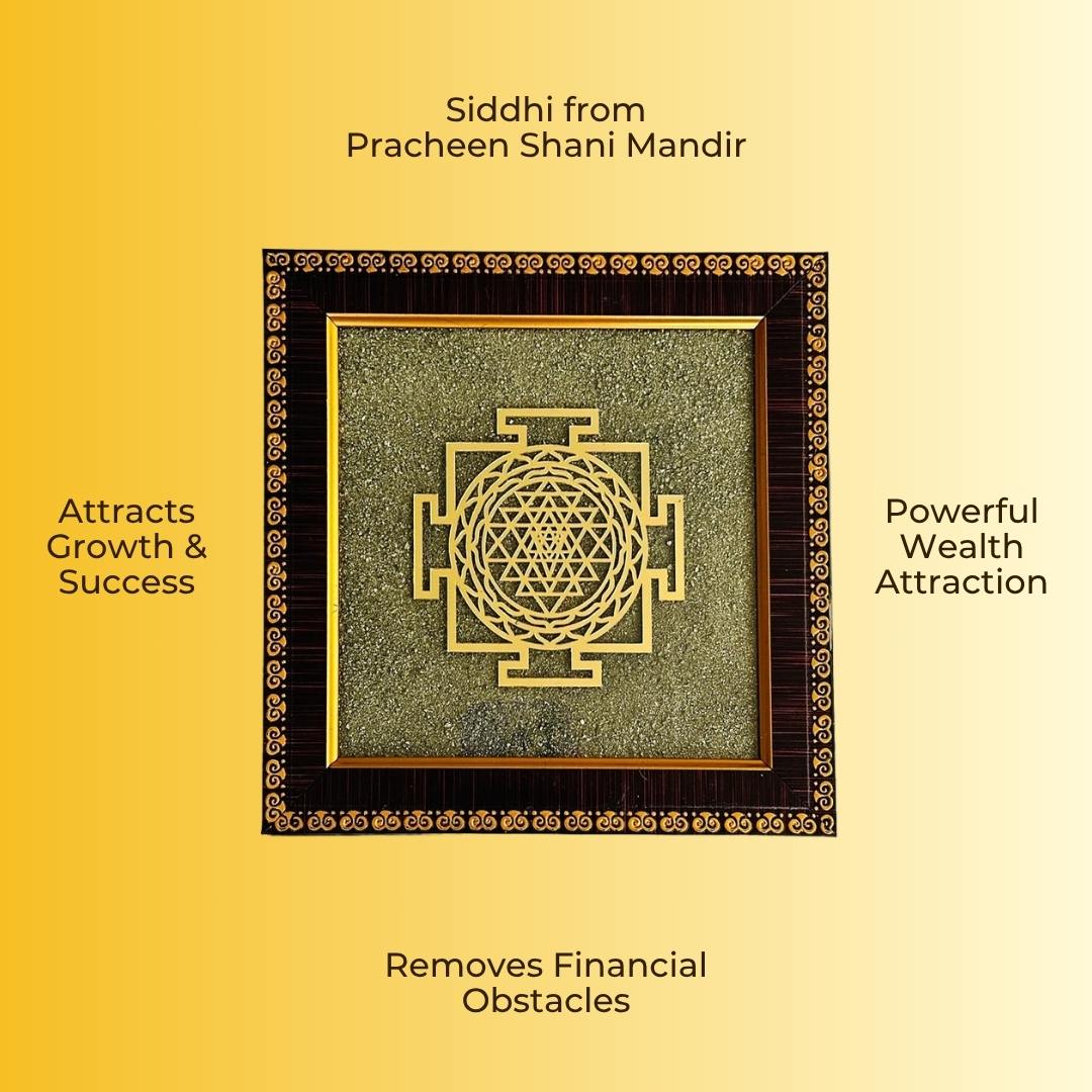 Siddh Shree Yantra on Raw Pyrite Frame
