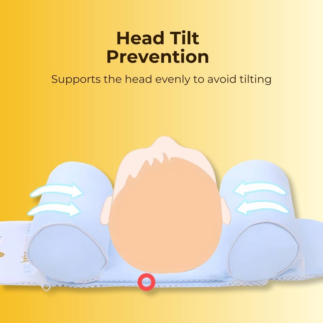 Adjustable Baby Head Shaping Pillow with Free Baby Feeder Spoon Bottle