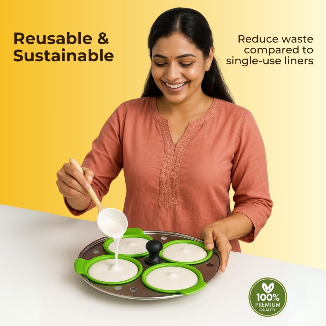 Silicon Idli Liners With Free Kitchen Label Stickers