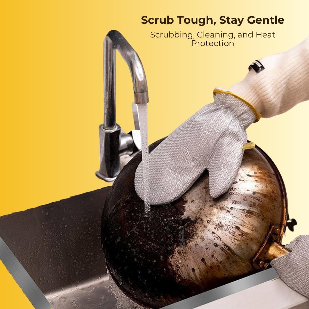 Steel Wire Dishwashing Glove - Pack Of 2 Pair