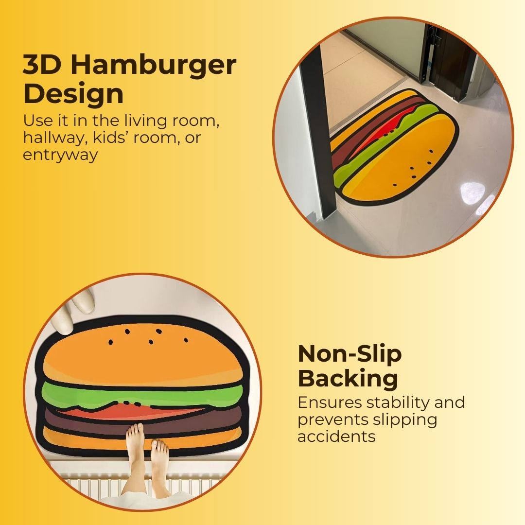 3D Hamburger Floor Mat