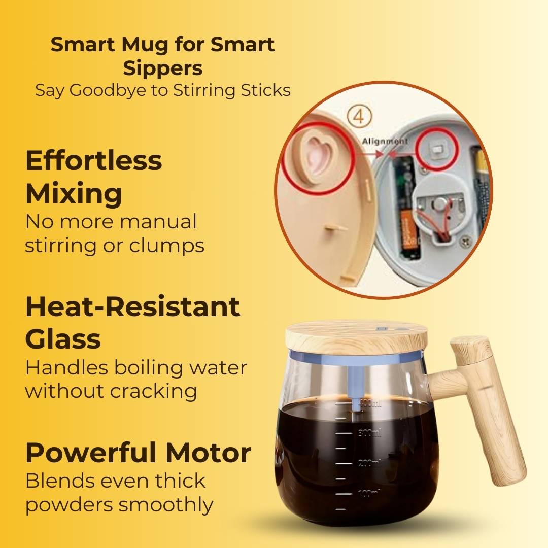 Self Stirring Mug With Free Coffee Stencil