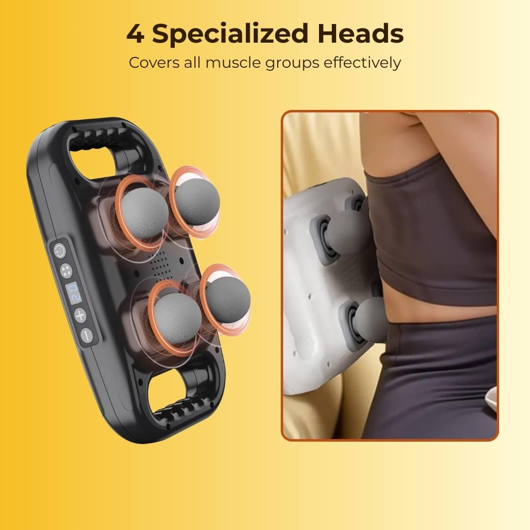 TheraPulse 4 Headed Massage Gun - 1 Year Product Warranty