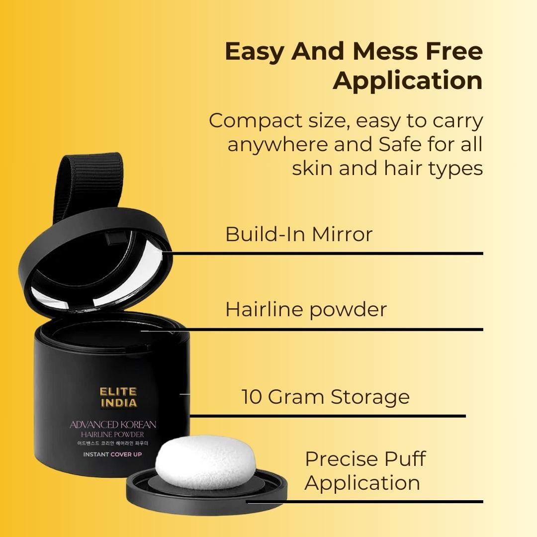 Elite India Hairline Shadow Powder- Works With every skin type: No Harm to your scalp