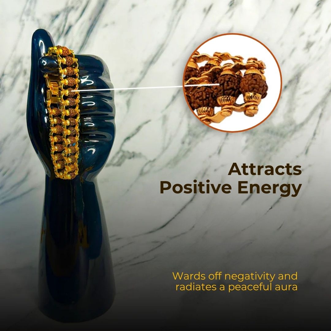 Gold Plated Modern Rudraksha Bracelet