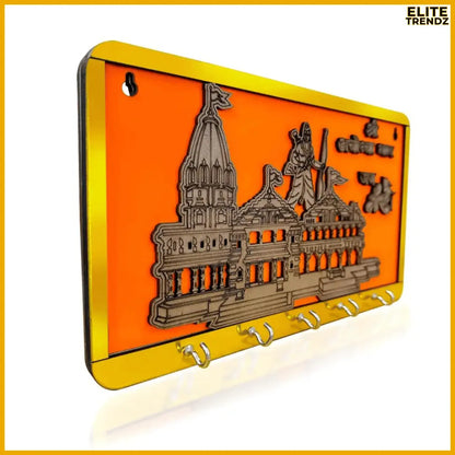 ELITEPRO™ RAM MANDIR WOODEN KEY HOLDER