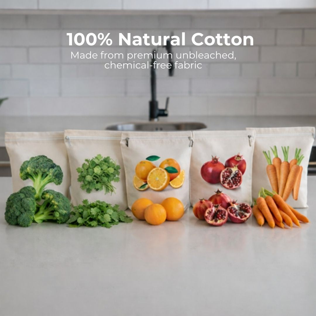 Reusable Vegetables Bags - Keeps Your Fruits & Vegetables Fresh & Nutritious Especially in Summers