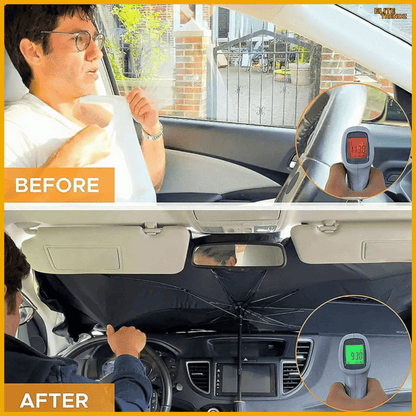 ELITEPRO™ CAR SUN SHADE WINDHSIELD UMBRELLA: Keep Your Car Cool & Protected