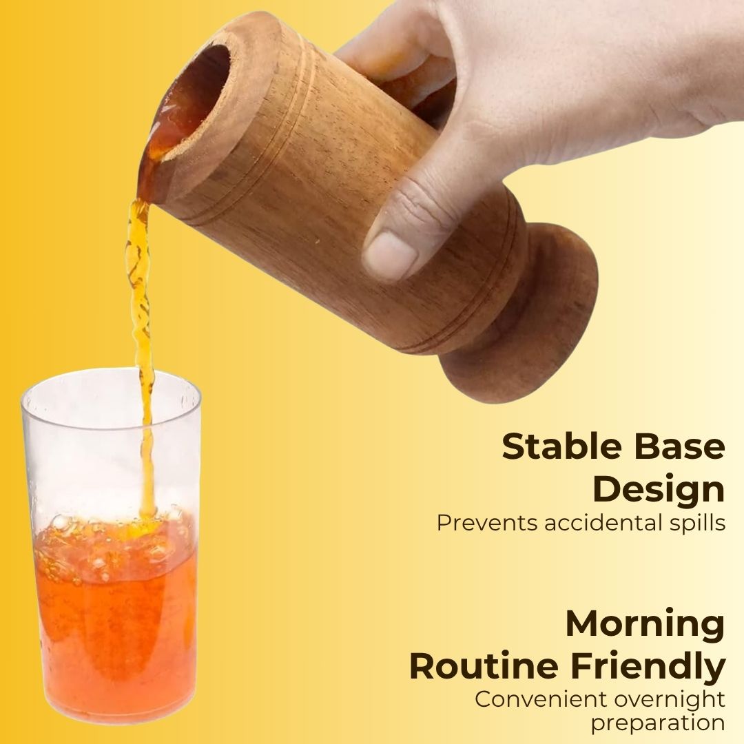 Healthy Body in 30 Days Wooden Water Glass Made With Ancient Herbal Techniques