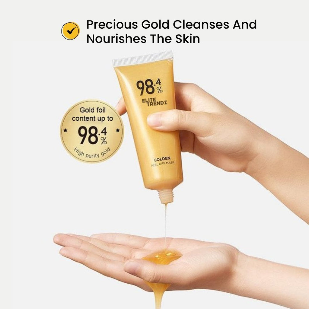 ELITEPRO™ Gold Peel off Mask - Anti-Wrinkle, 98.4% Gold, Anti-Aging, Moisturizing, Removes Blackheads, Reduces Fine Lines, Cleans Pores