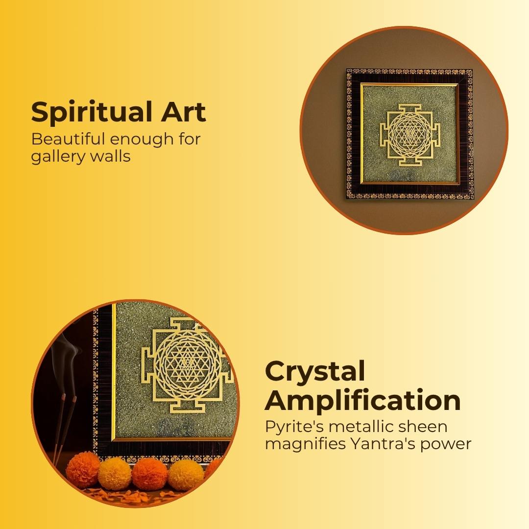 Siddh Shree Yantra on Raw Pyrite Frame