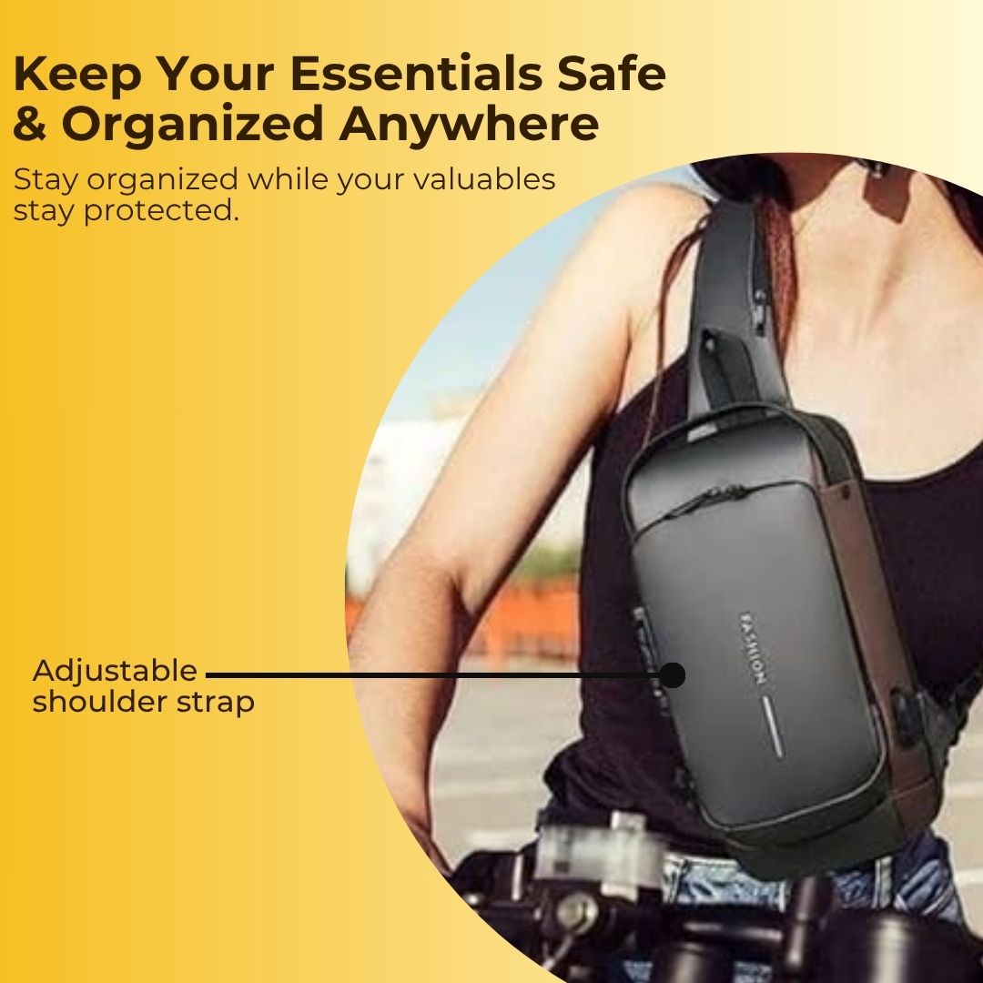 Anti-Theft Cross Body Bag With USB Charging (Cable Included)