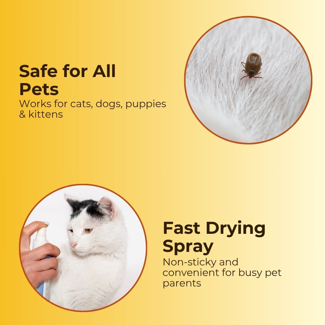 Pet Flea and Tick Spray (100ml) (Pack of 2) with FREE Pet Flea and Tick Comb