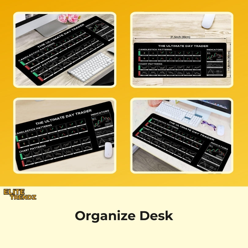 ELITEPRO™ STOCK CHART TRADING DESKTOP KEYBOARD MAT