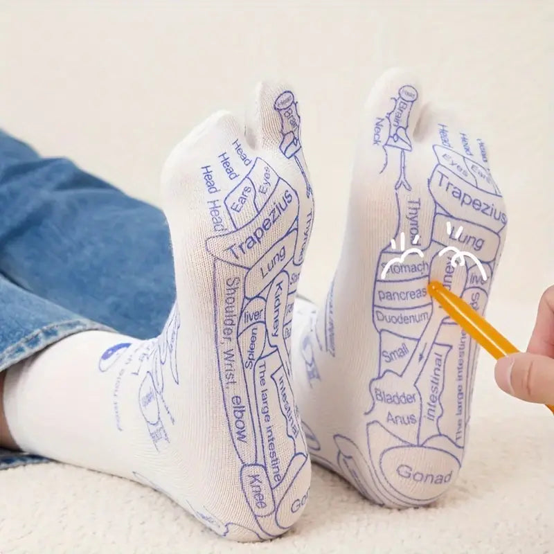 ELITEPRO™ ACUPRESSURE REFLEXOLOGY SOCKS WITH MASSAGE STICK-  Body Pain Relief Socks with Trigger Point Massage Tool (Approved by Indian Medical Society)